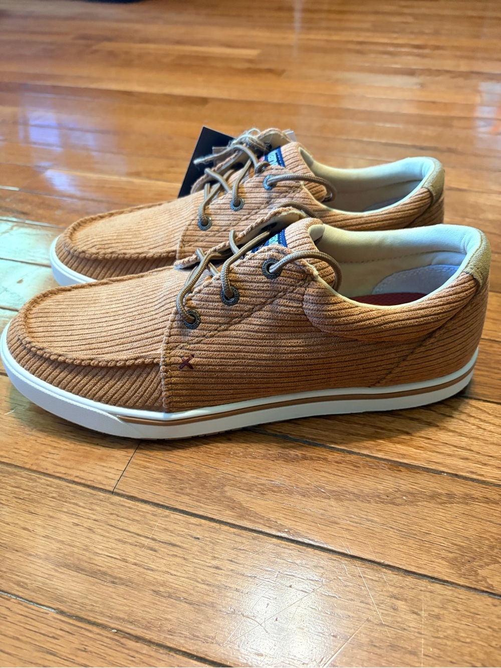 Wrangler Women's Corduroy Lace-Up Loafers in Tan